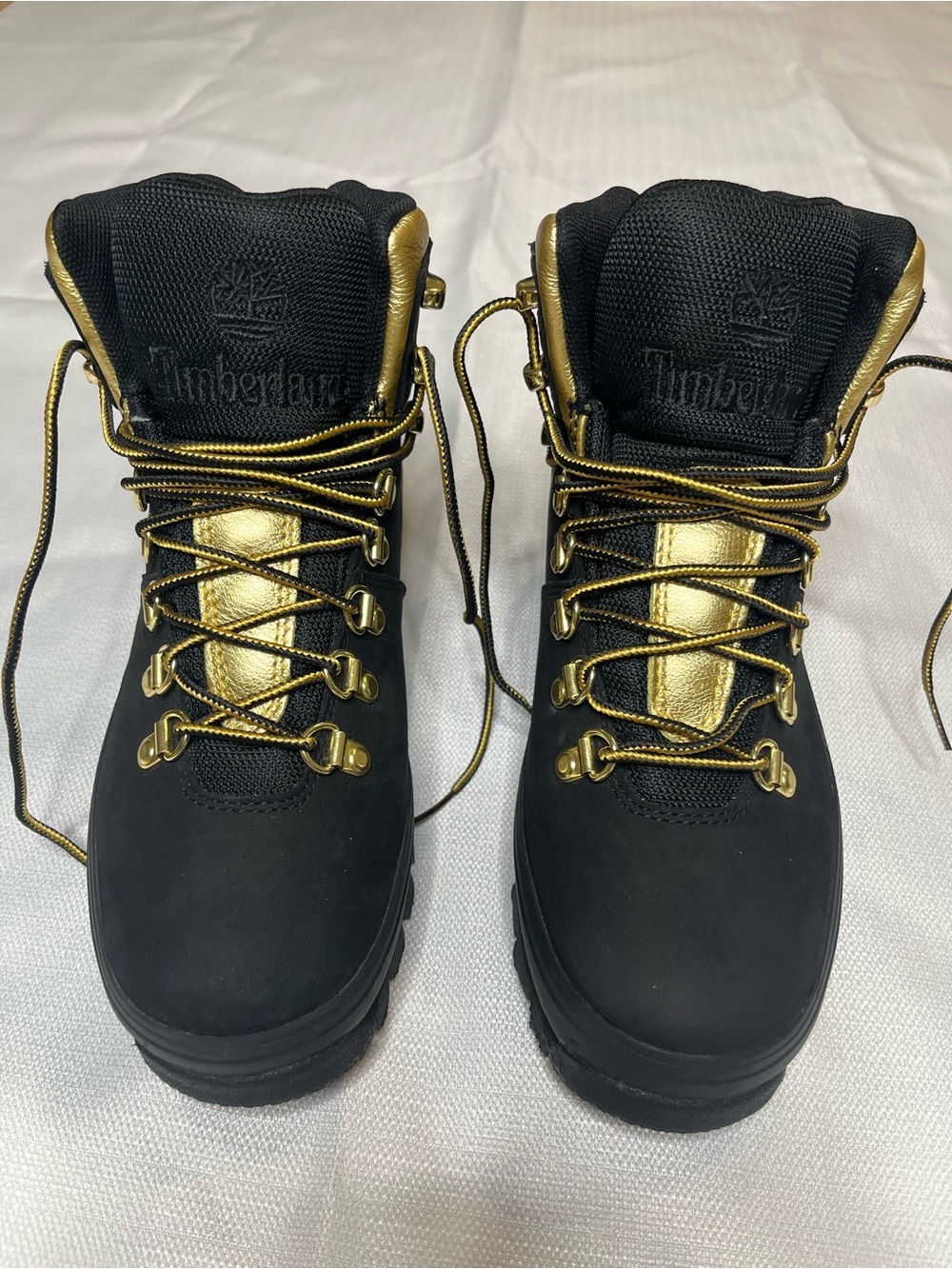 Timberland Hiking Boots Black Gold Waterproof Rugged Lace-Up Gorpcore Trail